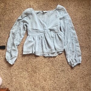 American Eagle cropped blouse!! Light blue-ish grey (xxs)